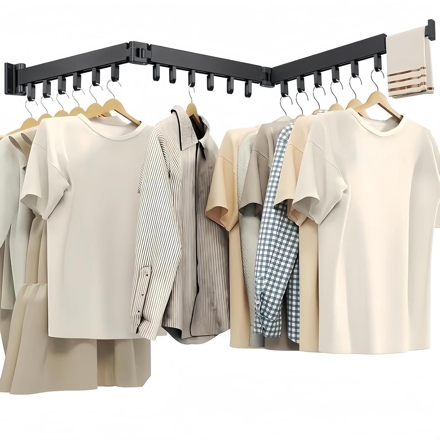 Tendedero ampliable para tender a secar la ropa con armadores.