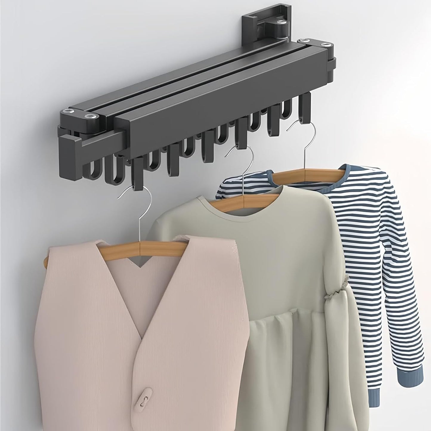 Perchero plegable para colgar ropa.