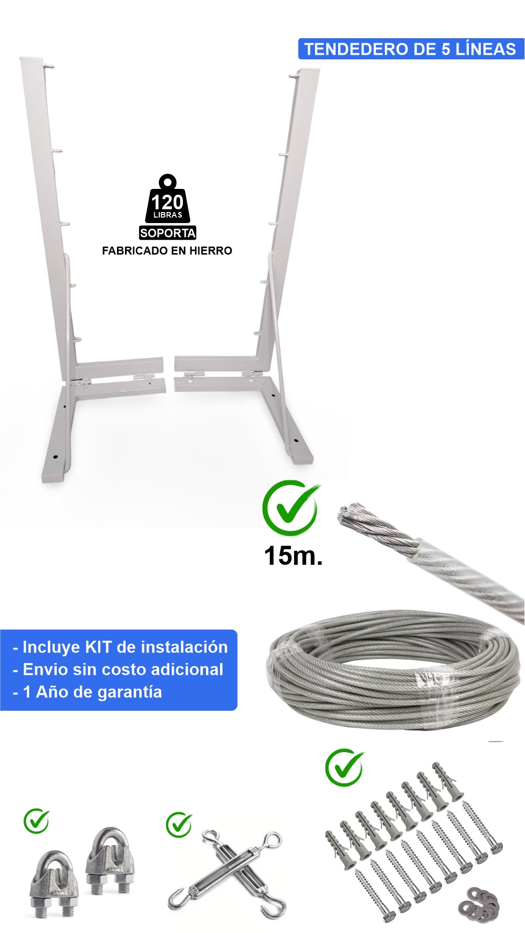 Tendedero Plegable Color Blanco